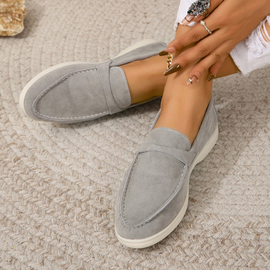 Frosted Surface Flat Bottom Lazy Retro Shoes