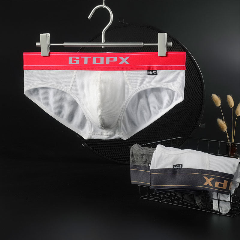 Summer Men's Low Waist Single Layer U Convex Thin Briefs Underwear