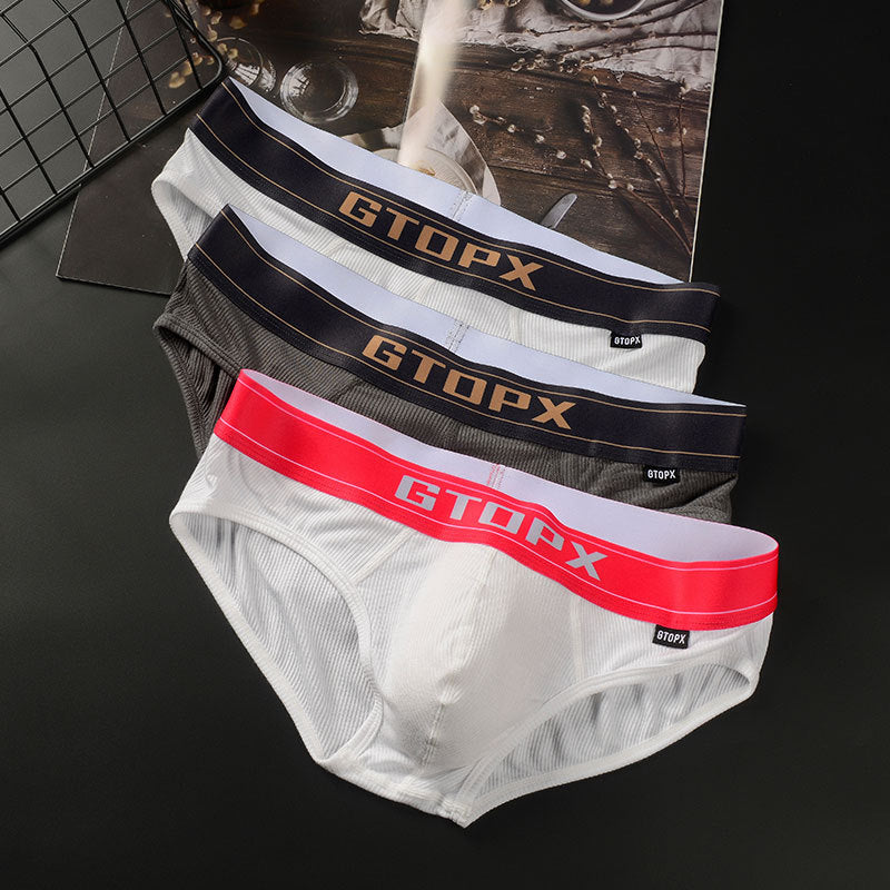 Summer Men's Low Waist Single Layer U Convex Thin Briefs Underwear